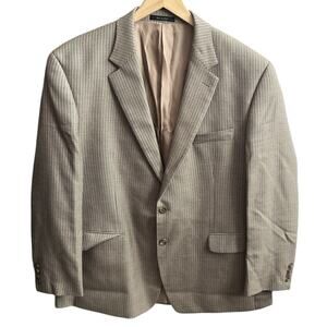 CHAPS Blazer Suit Jacket Mens‎ 46 R Sport Coat Brown Black Houndstooth Silk Wool